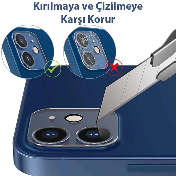 GOR İPhone 13 /13 Mini  Best Full Tempered Cam Kamera Koruyucu 2Adet Set-(1903)