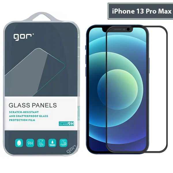 GOR iPhone 13 Pro Max 9D Hardening Tempered Full Cam Ekran Koruyucu-(1903)