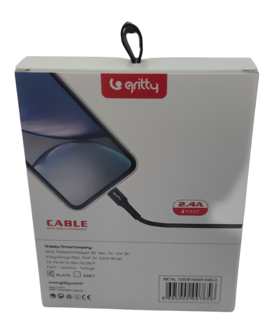 GRİTTY 1.2 M METAL 2.4A HASIR KABLO