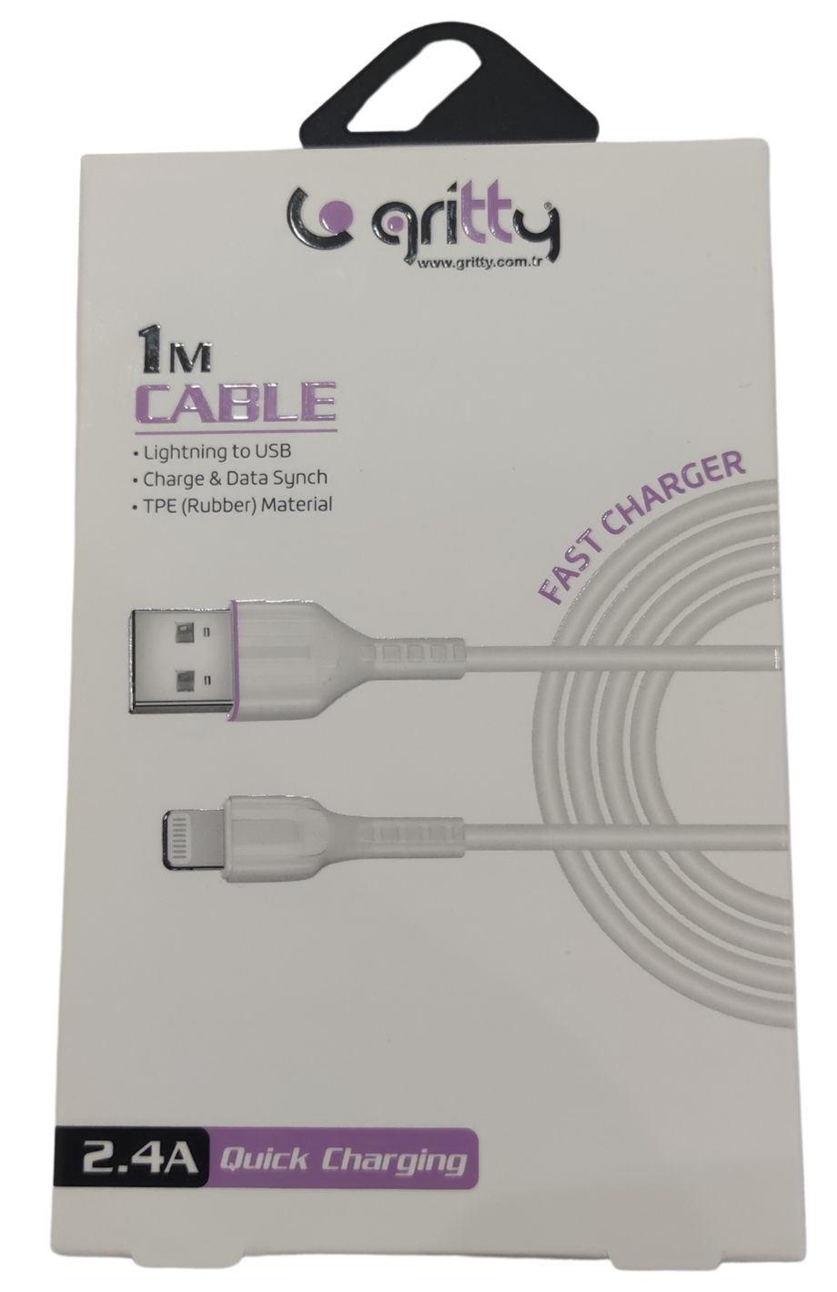 GRİTTY 1M İOS(L.NING) 2,4A KABLO (LILA)