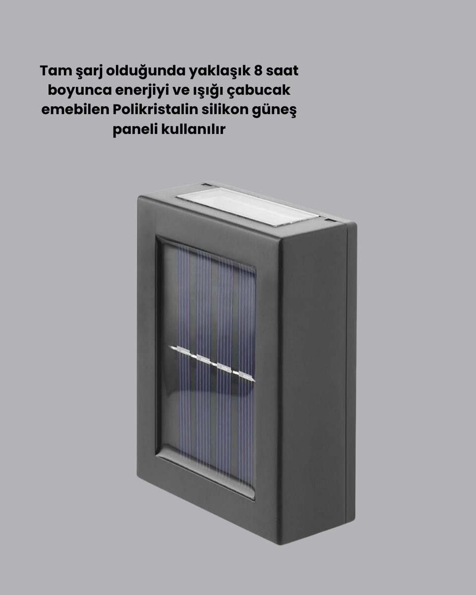 Güneş Enerjili Su Geçirmez LED Duvar Lambası
