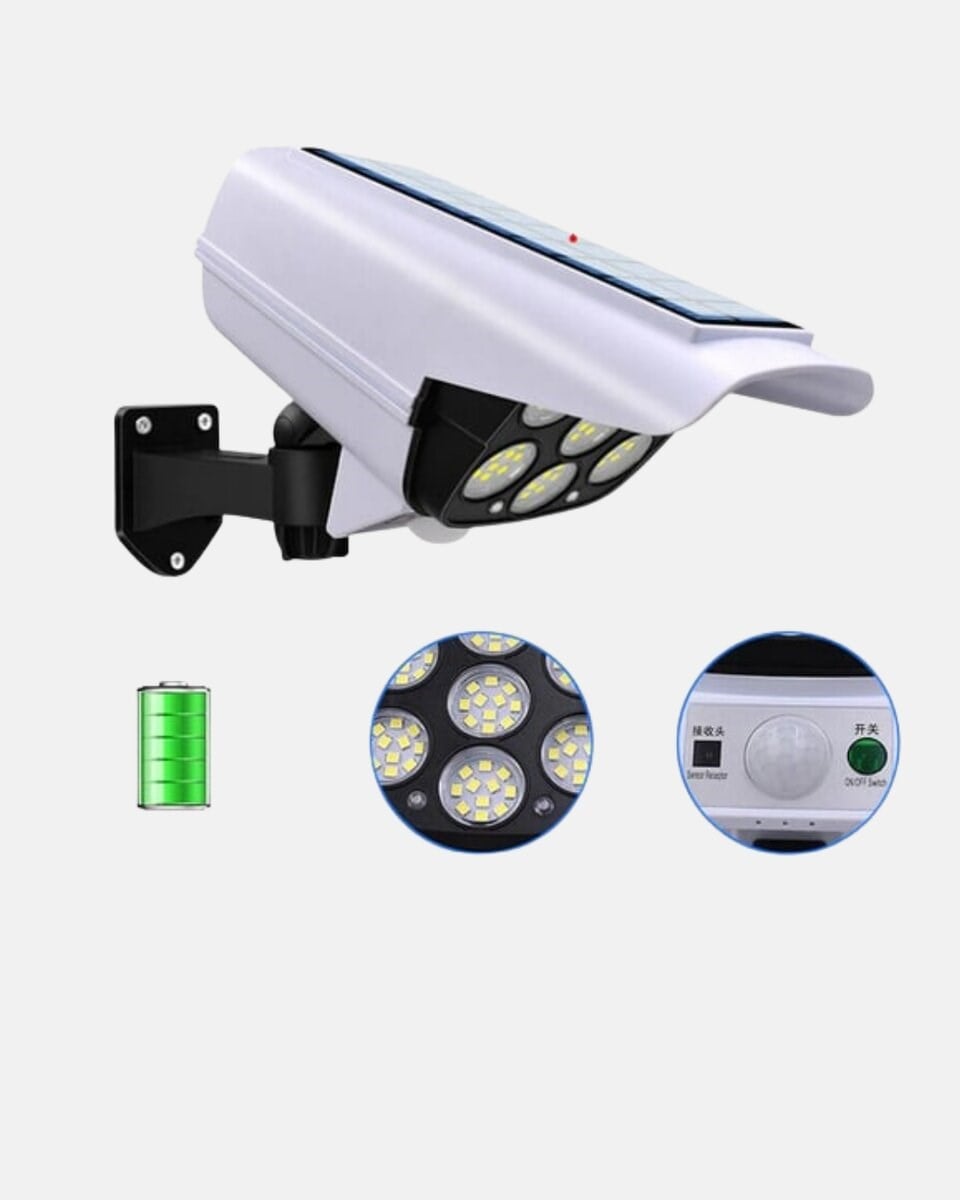 Güneş Paneliyle Şarj Olan Hareket Sensörlü Dış Mekan Güvenlik Lambası Ayarlanabilir