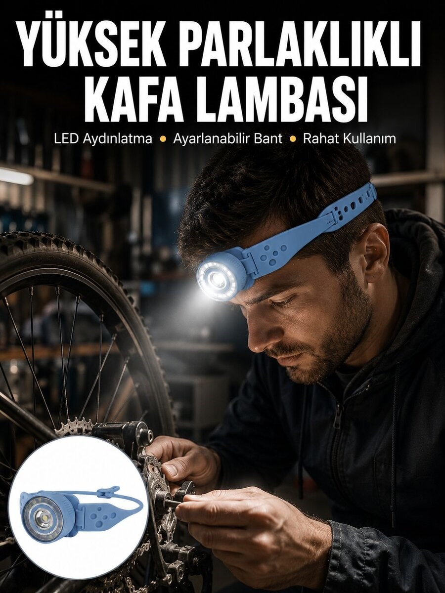 Hafif ve Taşınabilir Kamp Kafa Lambası Ayarlanabilir Işık Yeni Nesil