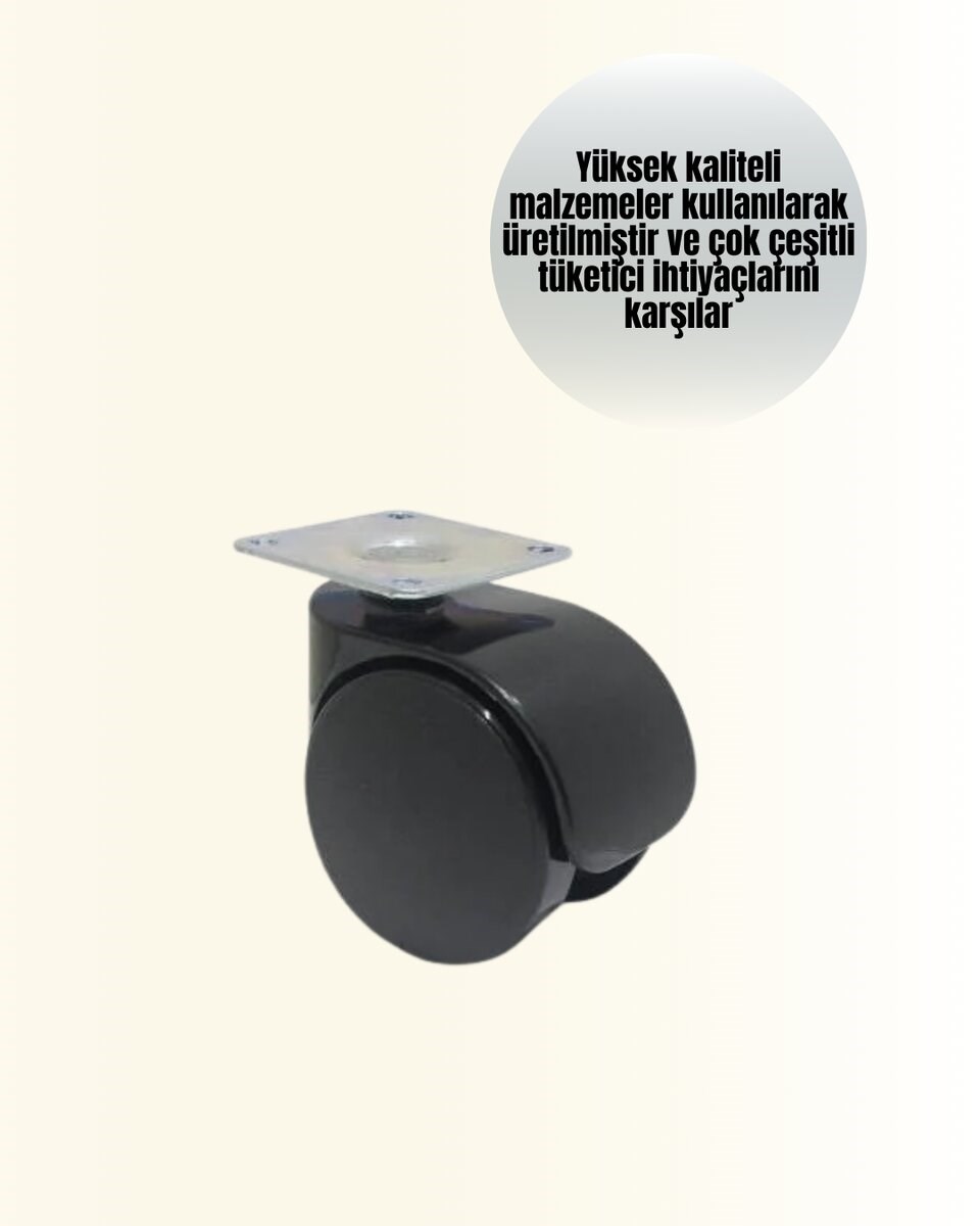 Halı ve Beton Uyumlu Kilitsiz Mobilya Tekerleği 4’lü