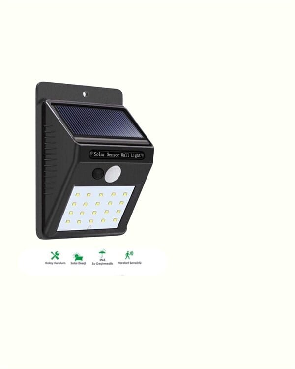 Hareket Sensörlü Solar Lamba | 120° Algılama Açısı, 3-4 Metre Mesafe, Suya Dayanıklı LED