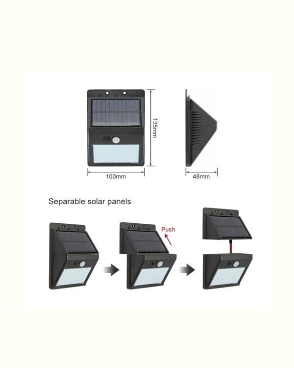 Hareket Sensörlü Solar Lamba | 120° Algılama Açısı, 3-4 Metre Mesafe, Suya Dayanıklı LED