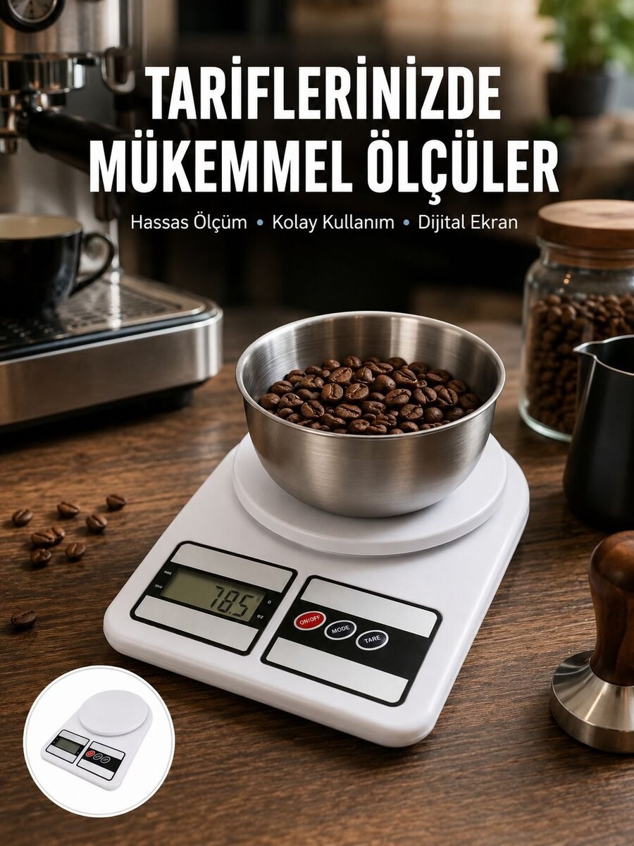 Hassas Ölçüm İçin Dijital Mutfak Tartısı – 10 Kg Kapasiteli Yeni Nesil