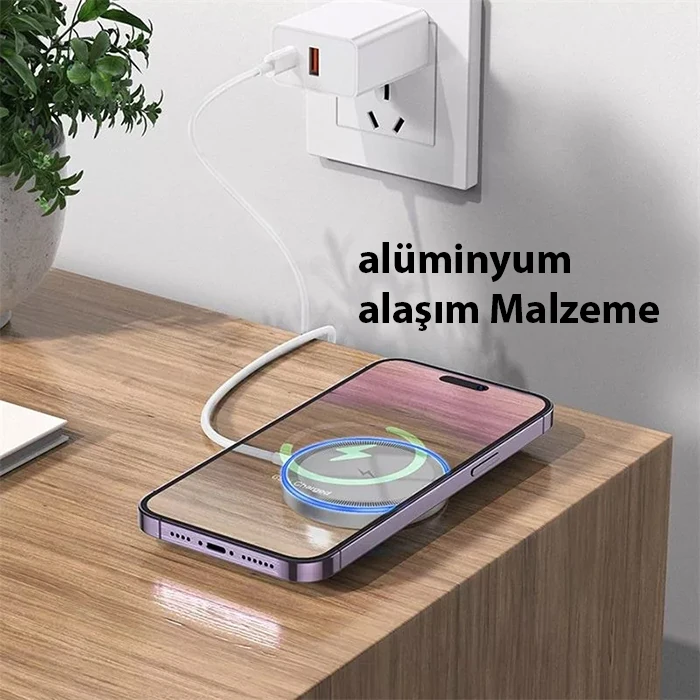 HOCO CW53 15W Magsafe Kablosuz Wireless Stand  Hızlı Şarj Cihazı-(1903)