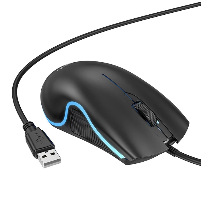 HOCO GM19 RGB LED Işıklı Gamer Oyuncu Kablolu Optik Mouse-(1903)