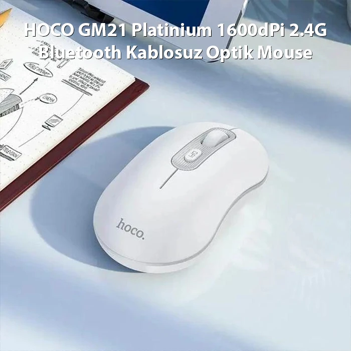 HOCO GM21 Platinium 1600dPi 2.4G Bluetooth Kablosuz Optik Mouse-(1903)
