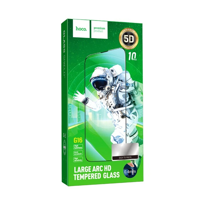 HOCO Guardian Shield Series iPhone 15 Pro 5D Tempered Kırılmaz Cam Ekran Koruyucu 10 Adet Set-(1903)