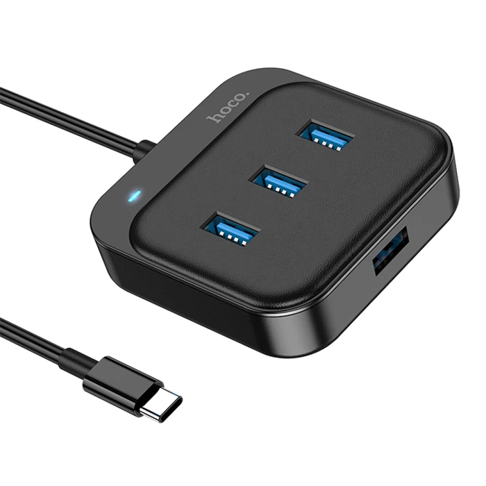 Hoco HB31 4in1 Type-C to 4x USB3.0 HUB Çevirici Dönüştürücü Adaptör 0.2m-(1903)