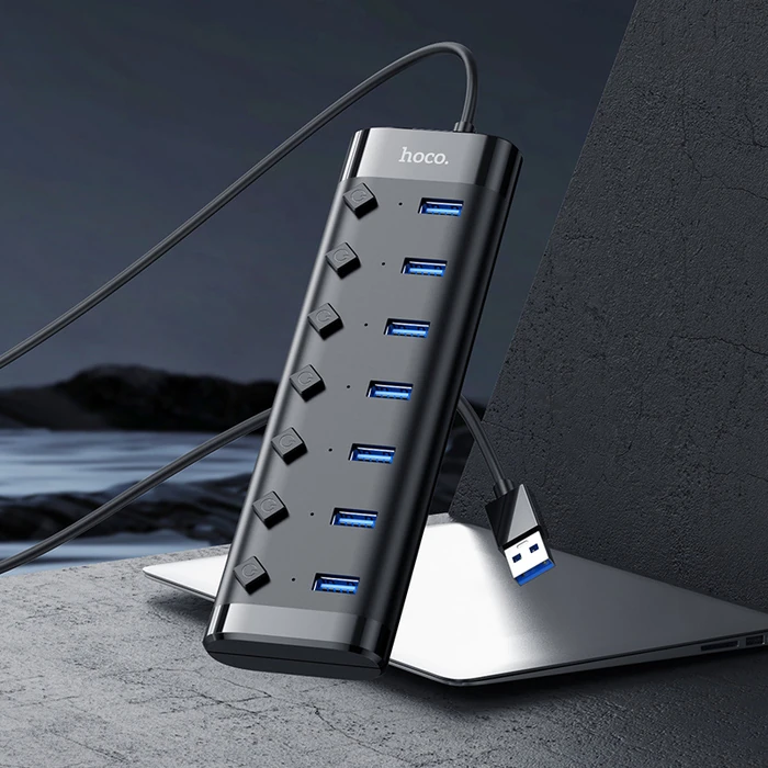 Hoco HB40 7xUSB 2.0 Anahtarlı USB Hızlı Şarj ve Veri Okuyucu-(1903)