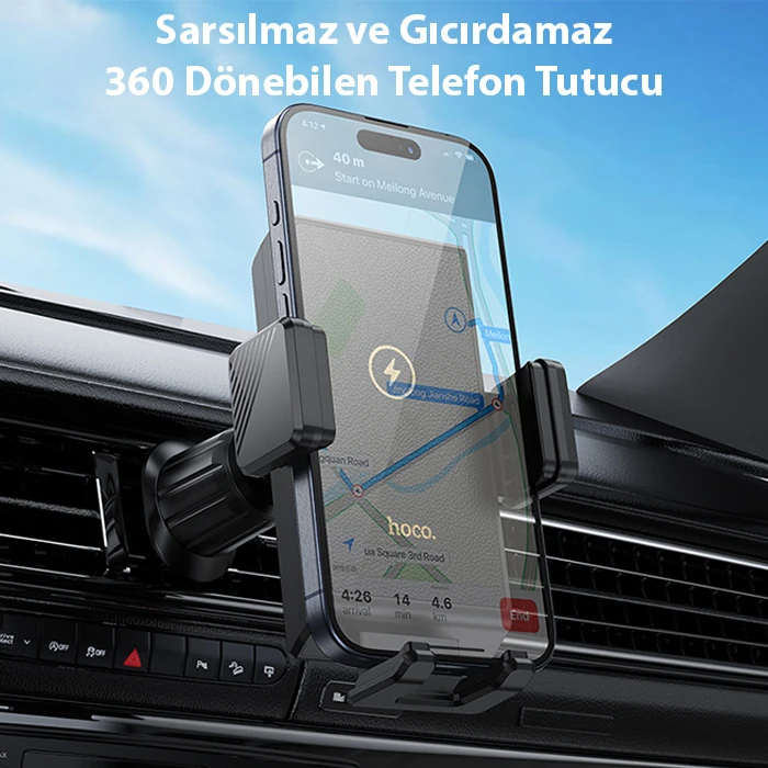 Hoco HW21 Klima Havalandırma Bölmesi Wireless Kablosuz Şarj Araç Telefon Tutucu-(1903)