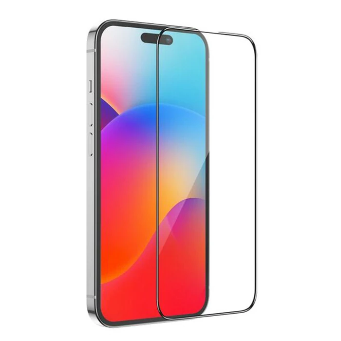 HOCO iPhone 15 Pro Full HD Tempered Kırılmaz Cam Ekran Koruyucu 10 Adet set-(1903)
