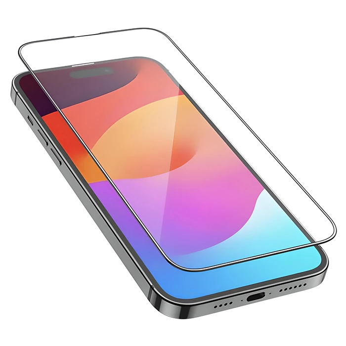 HOCO iPhone 15 Pro Max 5D Full Tempered Kırılmaz Cam Ekran Koruyucu 25 adet Set-(1903)