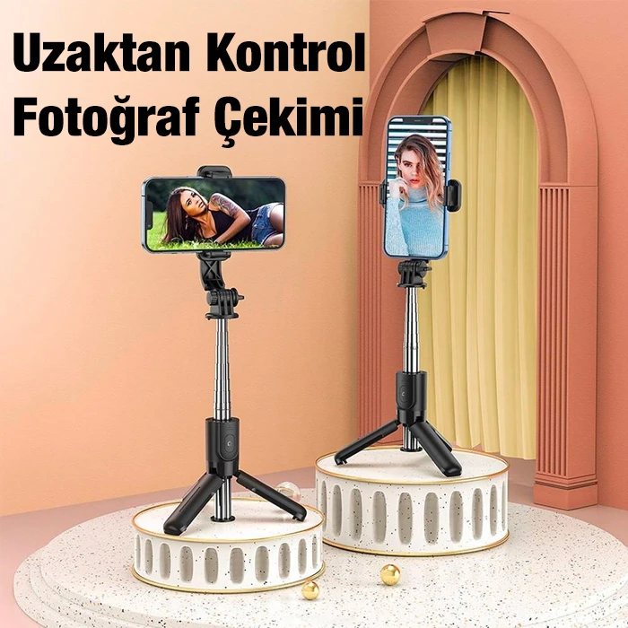 HOCO K17 Bluetooth Uzaktan Kontrol Selfie Çubuğu Tripod Mini Canlı Yayın Standı-(1903)