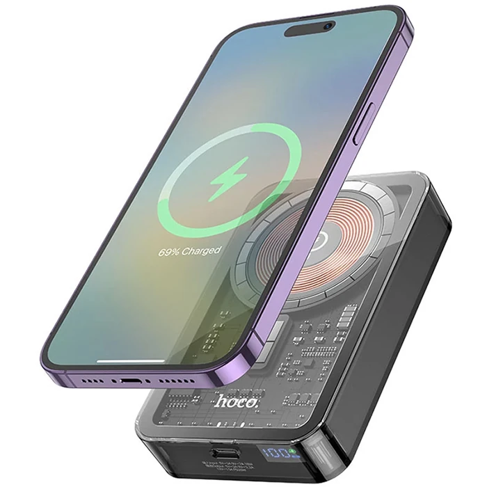 HOCO Q14A Ice Crystal 10000mAh PD20W Magsafe Uyumlu Manyetik Hızlı Şarj Powerbank-(1903)