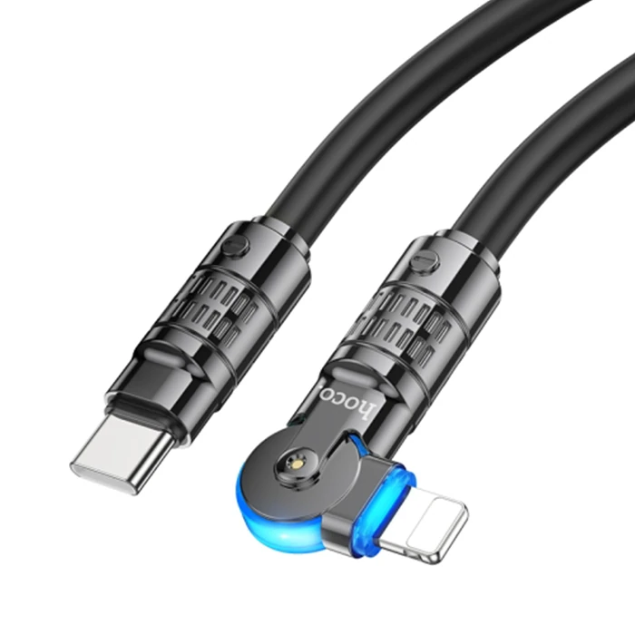 HOCO U118 Döner Başlıklı PD to iPhone Lightning Hızlı Şarj ve Veri Kablosu-(1903)