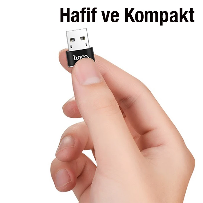 HOCO UA6 Erkek USB to Dişi Type-C Dönüştürücü Çevirici Adaptör-(1903)