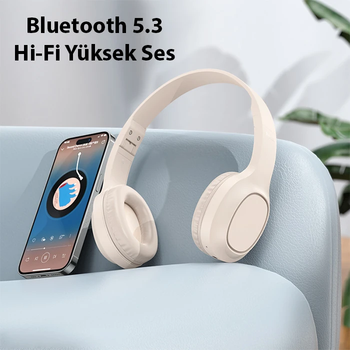 HOCO W46 Hi-Fi Yüksek Ses Bluetooth 5.3 Kablosuz Kulaküstü Kulaklık-(1903)