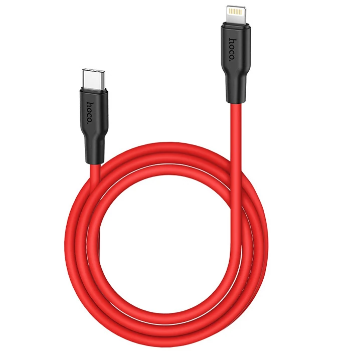 HOCO X21 Plus PD 20W Type-C to iPhone Lightning Silikon Hızlı Şarj ve Data Kablosu-(1903)
