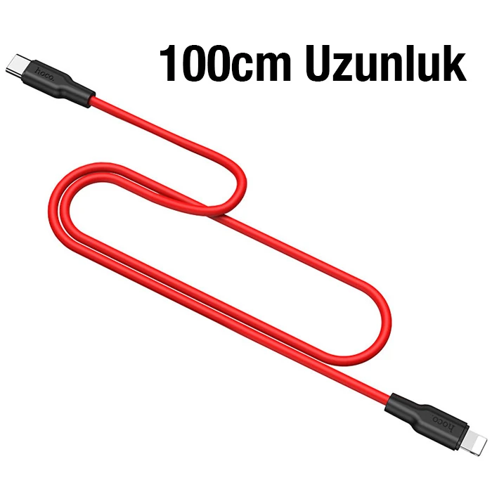 HOCO X21 Plus PD 20W Type-C to iPhone Lightning Silikon Hızlı Şarj ve Data Kablosu-(1903)