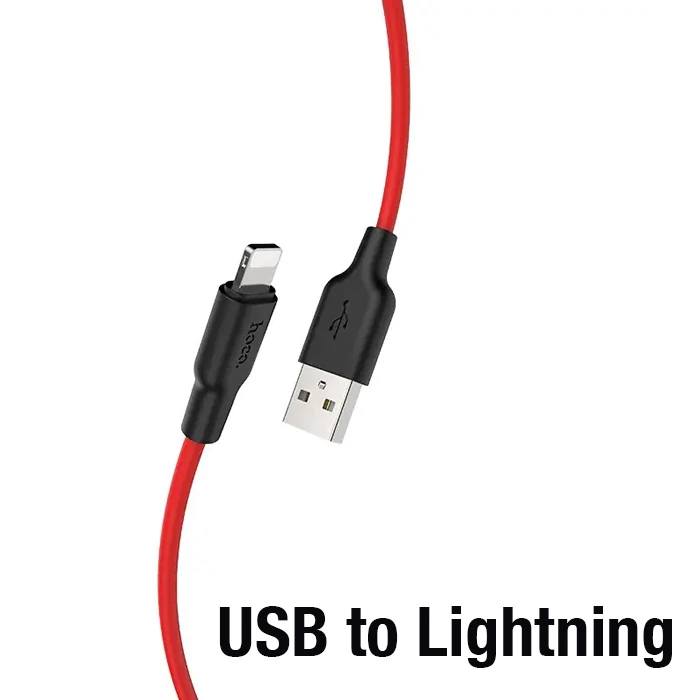 HOCO X21 Plus USB to iPhone Lightning Silikon Hızlı Şarj ve Data Kablosu-(1903)