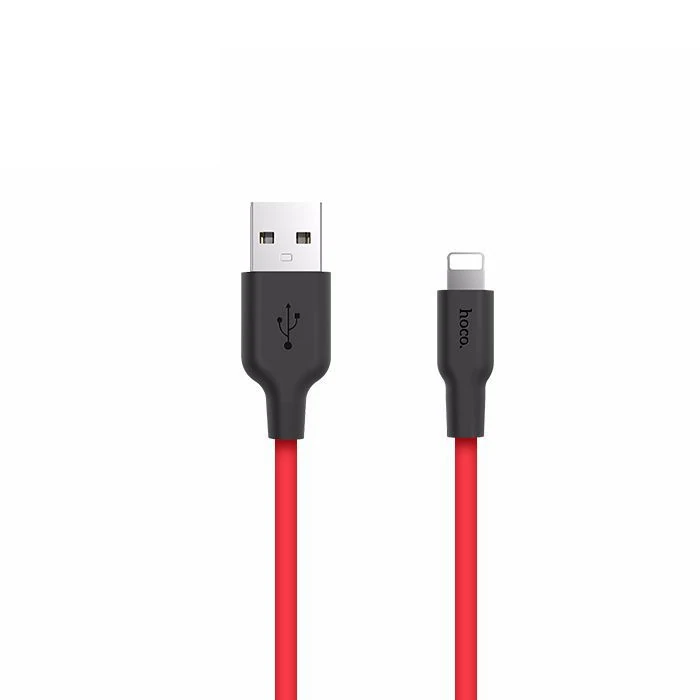 HOCO X21 USB to iPhone Lightning 2A Silikon Hızlı Şarj ve Data Kablosu-(1903)