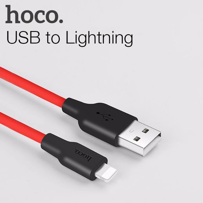 HOCO X21 USB to iPhone Lightning 2A Silikon Hızlı Şarj ve Data Kablosu-(1903)