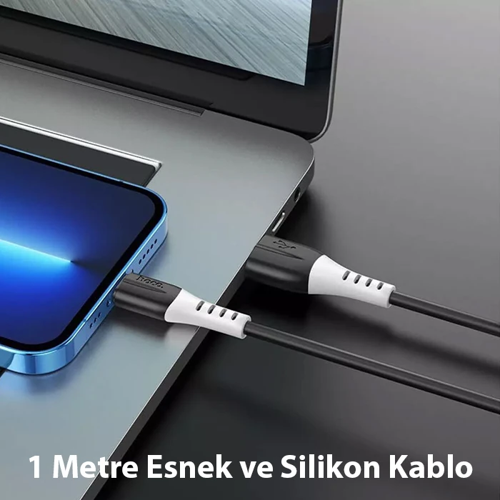 HOCO X82 iPhone Lightning to USB 2.4A Silikon Data ve Şarj Kablosu-(1903)