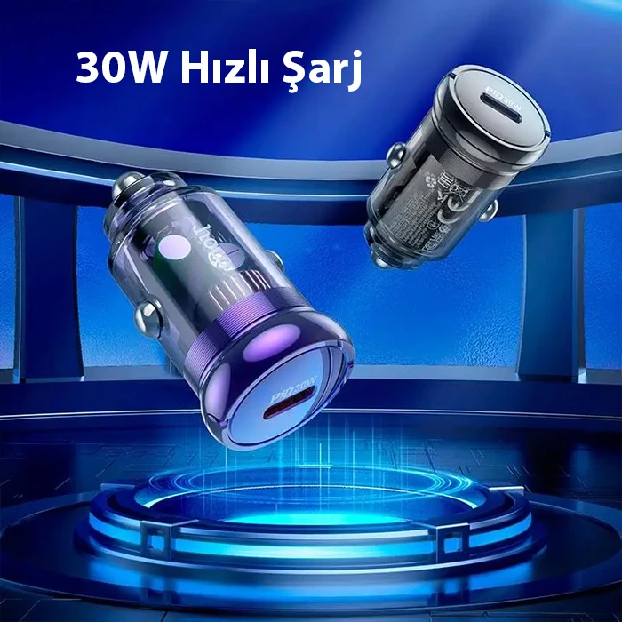 HOCO Z53 Sight Single PD30W Type-C Girişli Araç Çakmaklık Hızlı Şarj Aleti-(1903)