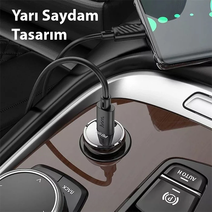 HOCO Z53 Sight Single PD30W Type-C Girişli Araç Çakmaklık Hızlı Şarj Aleti-(1903)