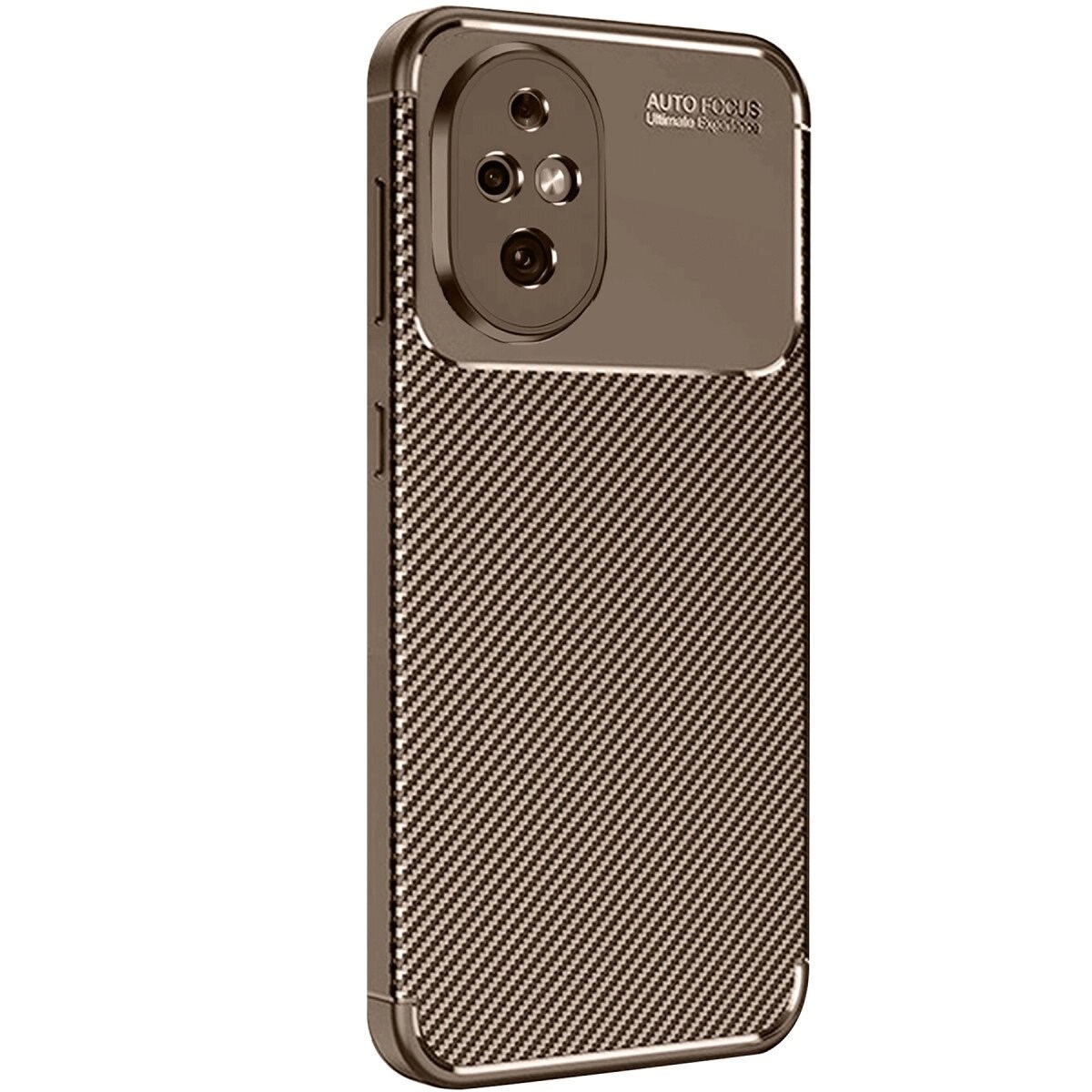 Honor 200 Kılıf Auto Focus Karbon Kapak - Kahverengi