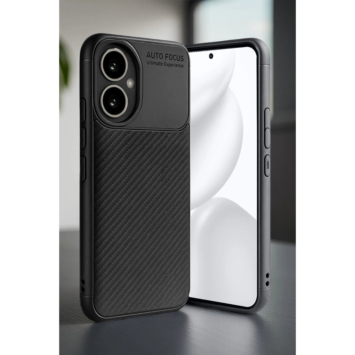Honor 400 Kılıf Auto Focus Karbon Kapak - Siyah