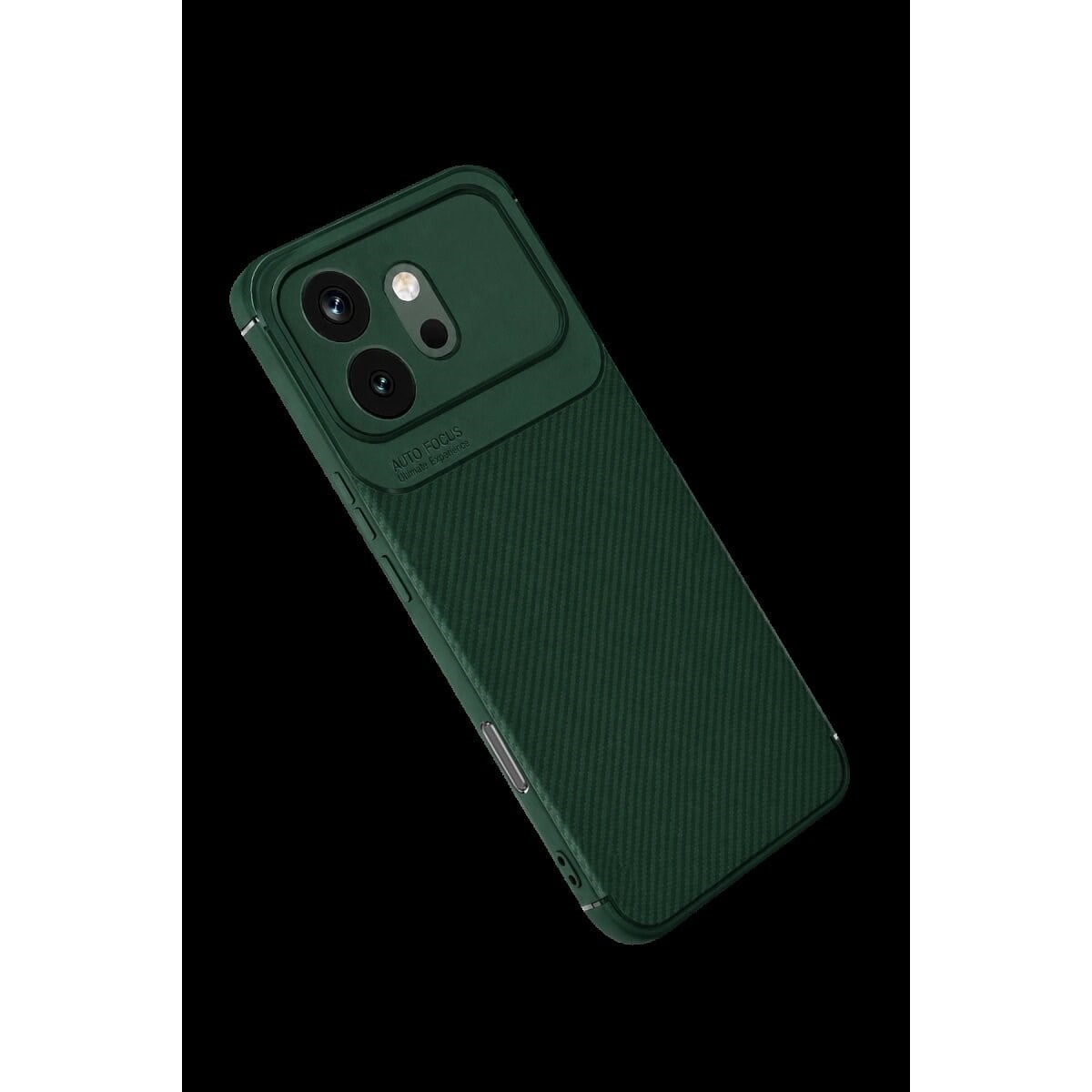 Huawei Honor 600 Auto Focus Karbon Kapak - Koyu Yeşil