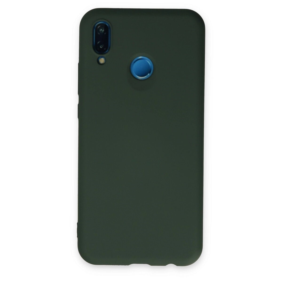 Huawei P20 Lite Kılıf Nano İçi Kadife Silikon - Koyu Yeşil