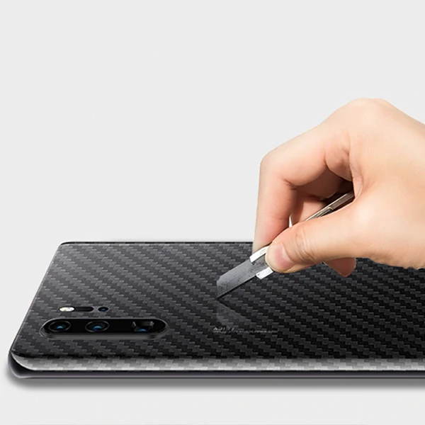 Huawei P30 Pro Şeffaf Karbon Fiber Kaplama Sticker-(1903)