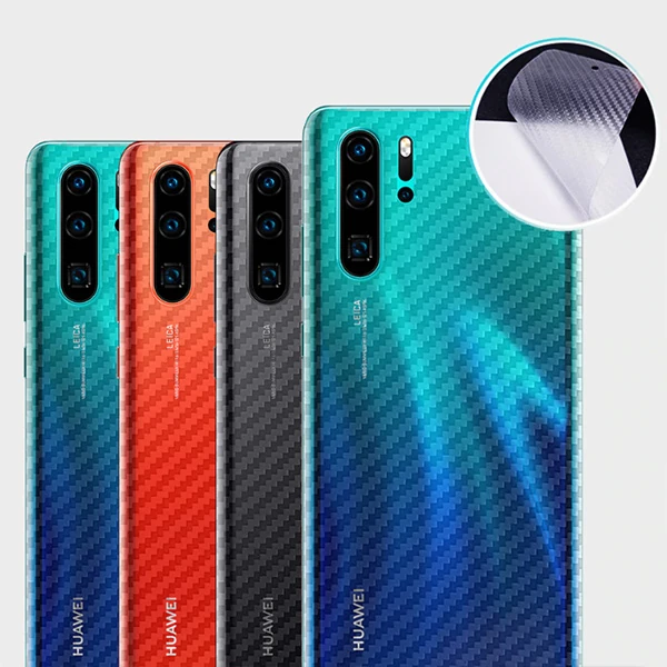 Huawei P30 Pro Şeffaf Karbon Fiber Kaplama Sticker-(1903)