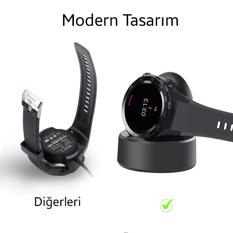Huawei Watch 2 Gen Manyetik Şarj Cihazı Standlı-(1903)
