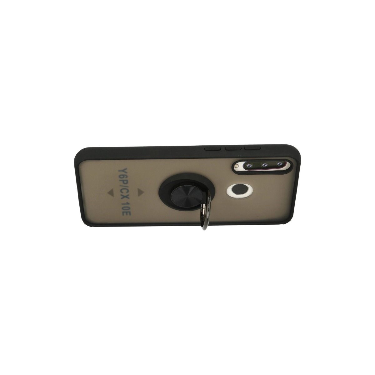 Huawei Y6p Kılıf Montreal Yüzüklü Silikon Kapak - Siyah