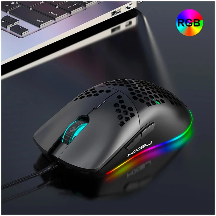 HXSJ J900 USB Kablolu RGB Dpi Oyuncu Mouse Gaming Mouse-(1903)