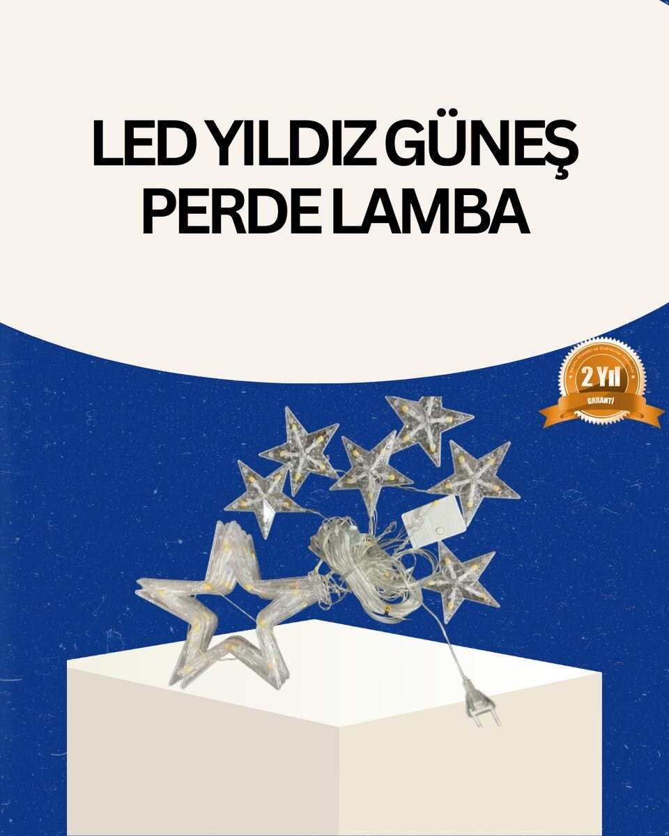 İç Mekan Uyumlu Yıldız Peri Led Perde 3x3 Metre
