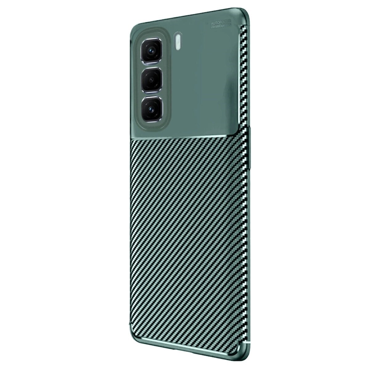 İnfinix Hot 50 4g Kılıf Auto Focus Karbon Kapak - Koyu Yeşil