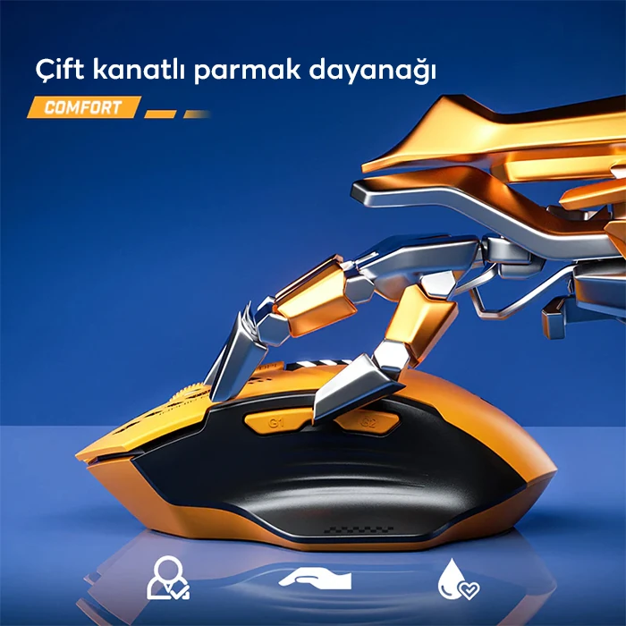 İNPHİC A9 2.4G Kablosuz Ve Bluetooth 5.0/4.0 Mouse Fare Şarj Edilebilir-(1903)