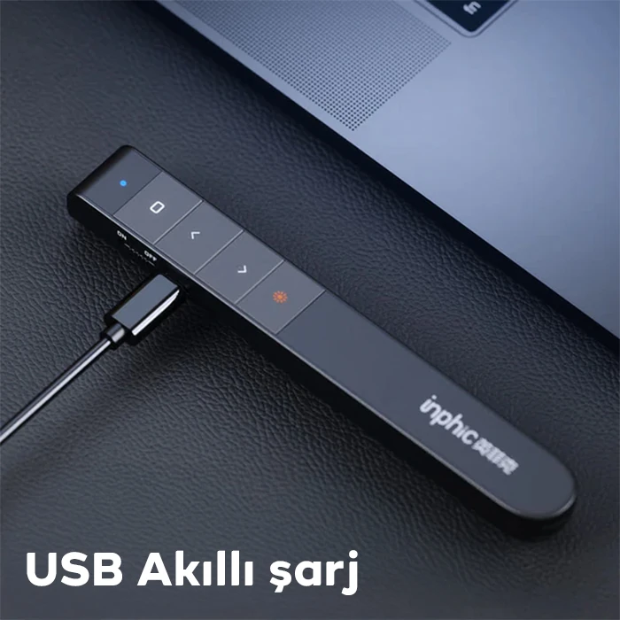 İNPHİC PL1 Projeksiyon Multimedya Sunum Şarjlı Kırmızı Lazerli Uzaktan Kumanda-(1903)