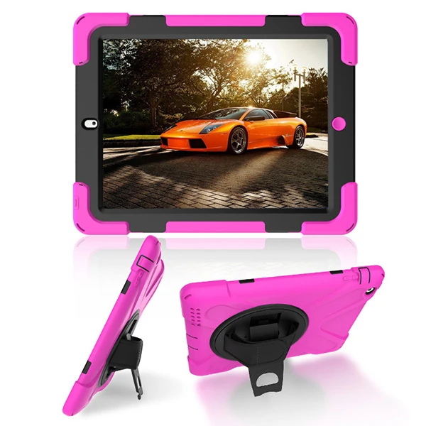 İPad 2/İPad 3/İPad 4/Shockproof 3 Katmanlı Standlı Zırh Kılıf-(1903)