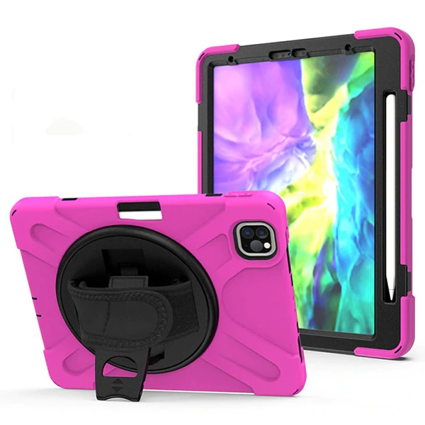 iPad Air 4. Nesil 10.9 Kılıf Shockproof 3 Katmanlı Standlı Zırh Kılıf Kalem Yerli-(1903)