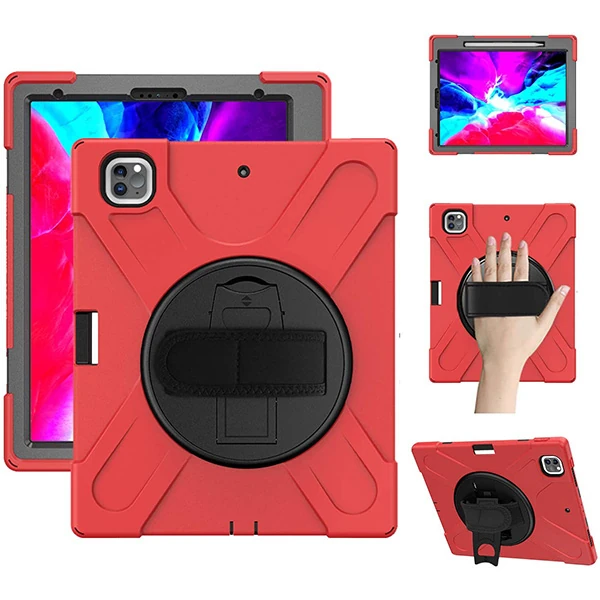 İPad Pro 12.9-inch (2021)-(2020) Kılıf Kalem Yerli 3 Katmanlı Standlı Zırh Kılıf-Shockproof-(1903)