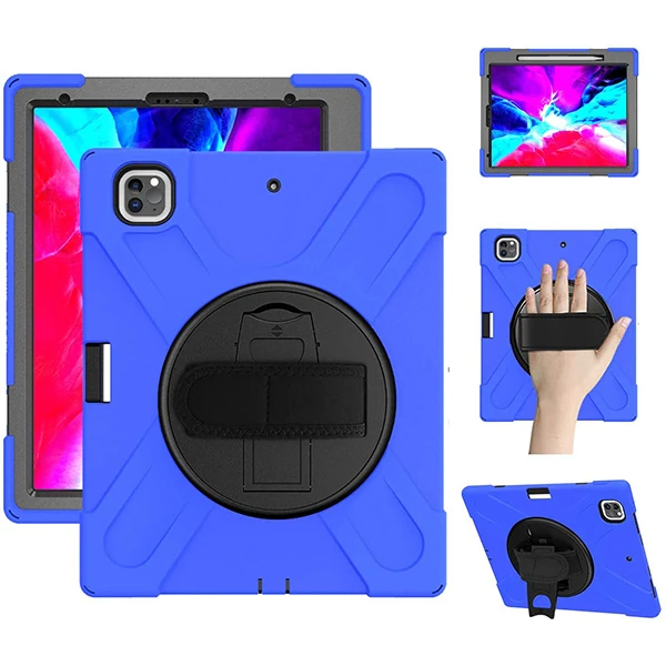 İPad Pro 12.9-inch (2021)-(2020) Kılıf Kalem Yerli 3 Katmanlı Standlı Zırh Kılıf-Shockproof-(1903)